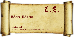 Bécs Rózsa névjegykártya