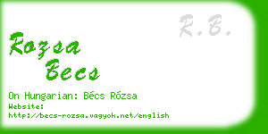 rozsa becs business card