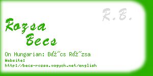 rozsa becs business card